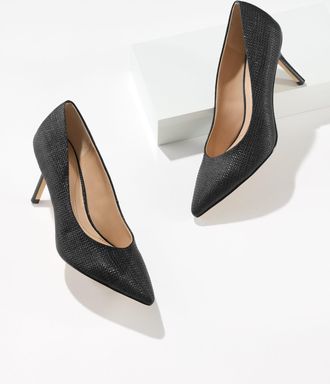 Talbots Sasha Shimmer Raffia Pointed Toe Pumps - Black - 10 1/2 M Talbots