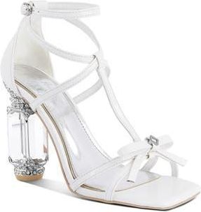 London Rag Affluence Crystal T-Strap Sandal in White at Nordstrom Rack, Size 5