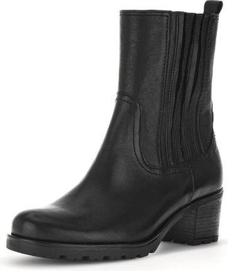 Gabor Elegante leren enkellaars - Dames - Laarzen met Hak - Zwart - 37 EU - Leer - Schoenen