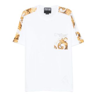 Versace Jeans Couture T-Shirts, male, White, Size: XL Cotton T-shirt
