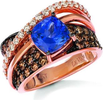 Le Vian Royal Blues 14K Rose Gold 3.80 Ct. Tw. Diamond & Tanzanite Cocktail Ring