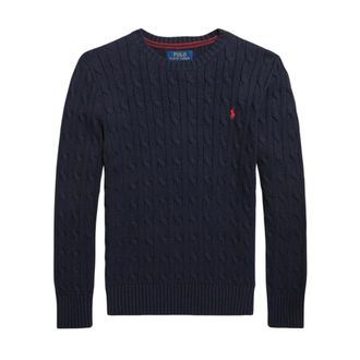 Ralph Lauren Round-neck Knitwear, male, Blue, Size: S Ralph Lauren Sweaters Blue