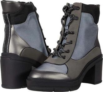 Rocket Dog Karli Boots Gunmetal Round Toe Block Heel Ankle ZAP767