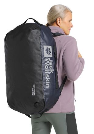 Jack Wolfskin Sporttasche JACK WOLFSKIN ALL-IN DUFFLE 65, Damen, Gr. onesize, blau (midnightsky), Polyester, Taschen Sporttasche