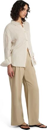 Onia Air Linen Pleated Trouser in Jute at Nordstrom, Size 0 28