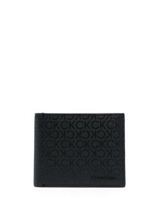 Calvin Klein Portemonnee met monogramprint - Zwart