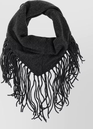 P.A.R.O.S.H. cashmere fine knit fringed triangular scarf