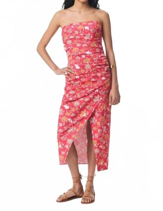 Vanessa Bruno Cleopatre Strapless Midi Dress In Fuchsia