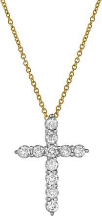LuvMyJewelry Christian Cross Pommee Diamond Pendant in 10K Yellow Gold