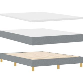 vidaXL Box Spring Bed with Mattress Light grey 140 x 190 cm Fabric vidaXL