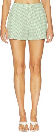 Show me your Mumu Maren Linen Shorts In Cameo Green