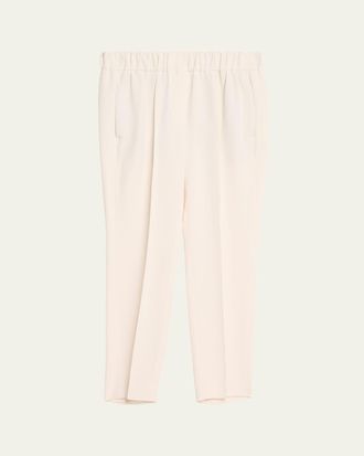 Brunello Cucinelli Crepe Cady Slim-Leg Ankle Pull-On Pants