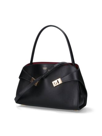 Ferragamo Womens Bags Black Calf Leather