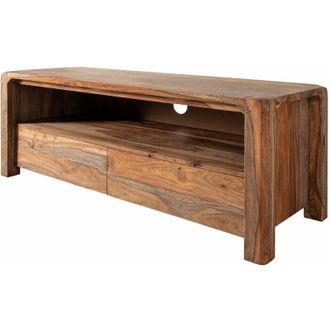 Massivmoebel24 mobile tv in legno di Sheesham / palissandro 125x45x50 grigio scuro oliato bueno