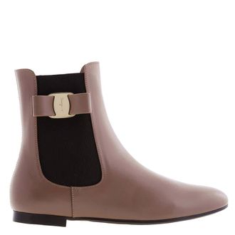 Ferragamo Ferragamo Leather Vara Bow Chelsea Boots, Size 7 C