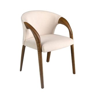 Angel Cerd&aacute; Cream Velvet Dining Chair with Armrests