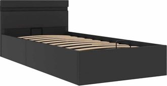 vidaXL Vidaxl - Giroletto Contenitore Idraulico led Nero Similpelle 90x200 cm