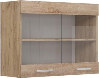 Vicco Armario De Cocina Con Vidrio R-line, Sonoma, 80 Cm