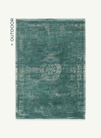 Louis De Poortere Medallion Design - Fading World Medallion Rug - Made In Belgium - Jacquard Flatweave Mec&aacute;nico - Acabado A Mano - Antideslizante Natural - 100% Algod&oacute;n