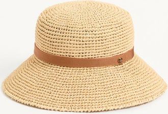 Valentino Garavani Cappello Bucket Vlogo Signature In Paglia Ripiegabile Donna NATURALE/SELLERIA 56