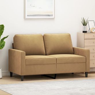 vidaXL Sof&aacute; De 2 Plazas Terciopelo Marr&oacute;n 120 Cm Vidaxl