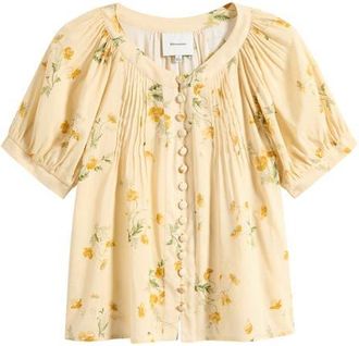 Reformation Calia Floral Cotton Blend Top in Mercy at Nordstrom, Size X-Small