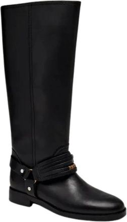 Pinko Cheval 01 - Dames - Hoge Laarzen - Zwart - 37 EU - Leer - Schoenen