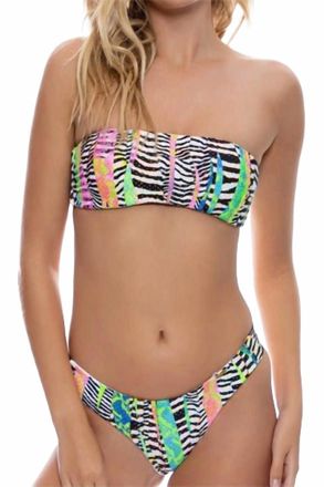 Luli Fama Disco Free Form Bandeau Bikini Top In Multi