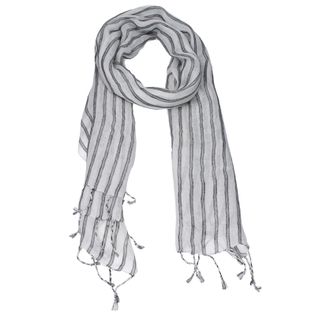 Brunello Cucinelli Brunello Cucinelli Damens Schal Leinen Wei&szlig;/Schwarz