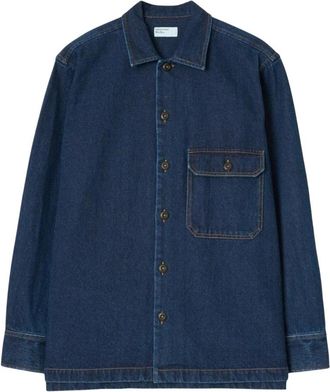 Universal Works Fatigue Shirt - Heren - Spijkeroverhemden - Blauw - M - Katoen - Overhemden