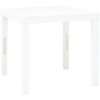 vidaXL Mesa De Jard&iacute;n De Pl&aacute;stico Blanco 78x78x72 Cm Vidaxl