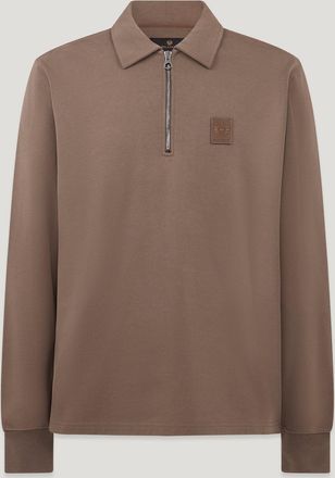 Belstaff Curator Collared Sweatshirt Mens Cotton Fleece Major Brown Size 3XL