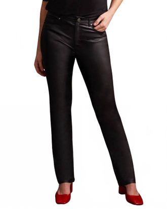 Tribal Coated Straight Leg Pants In Black