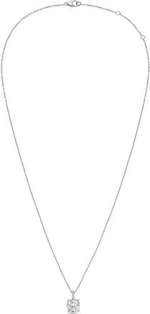 Diana M. Jewels 14kt 3cts Lab Grown Diamond Solitaire Pendant, 4 prong, diamond bail, Cushion, DEF color, VS clarity, excellent cut, Chain: 16