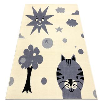 RugsX Rugsx - Alfombra Bcf Flash Smile 3992 - Sol Crema / Gris Beige 160x220 Cm