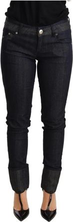 Ermanno Scervino Low Waist Skinny Folded Hem Denim Broek - Dames - Skinny Jeans - Blauw - W26 - Denim - Jeans