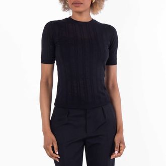 Ferragamo Ferragamo Short-Sleeved Gancini Motif Knit Top