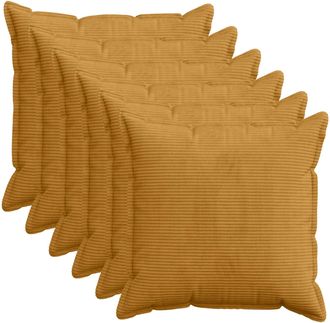 vidaXL Funda De Almohada 6 Uds. Houten Amarillo 60 X 60 Cm Pana Vidaxl
