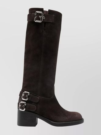 Chlo&eacute; leather biker knee-high boots