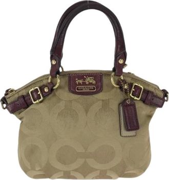 Coach Pre-owned Handbags, female, Beige, Size: ONE SIZE Pre-owned Madison Nylon Leather Handbag