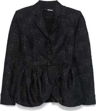 Rotate cloqué-effect draped-detailing blazer - women - Other fibres - 38 - Black