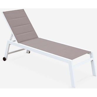 Sweeek Lettino prendisole in allumino e textilene trapuntato