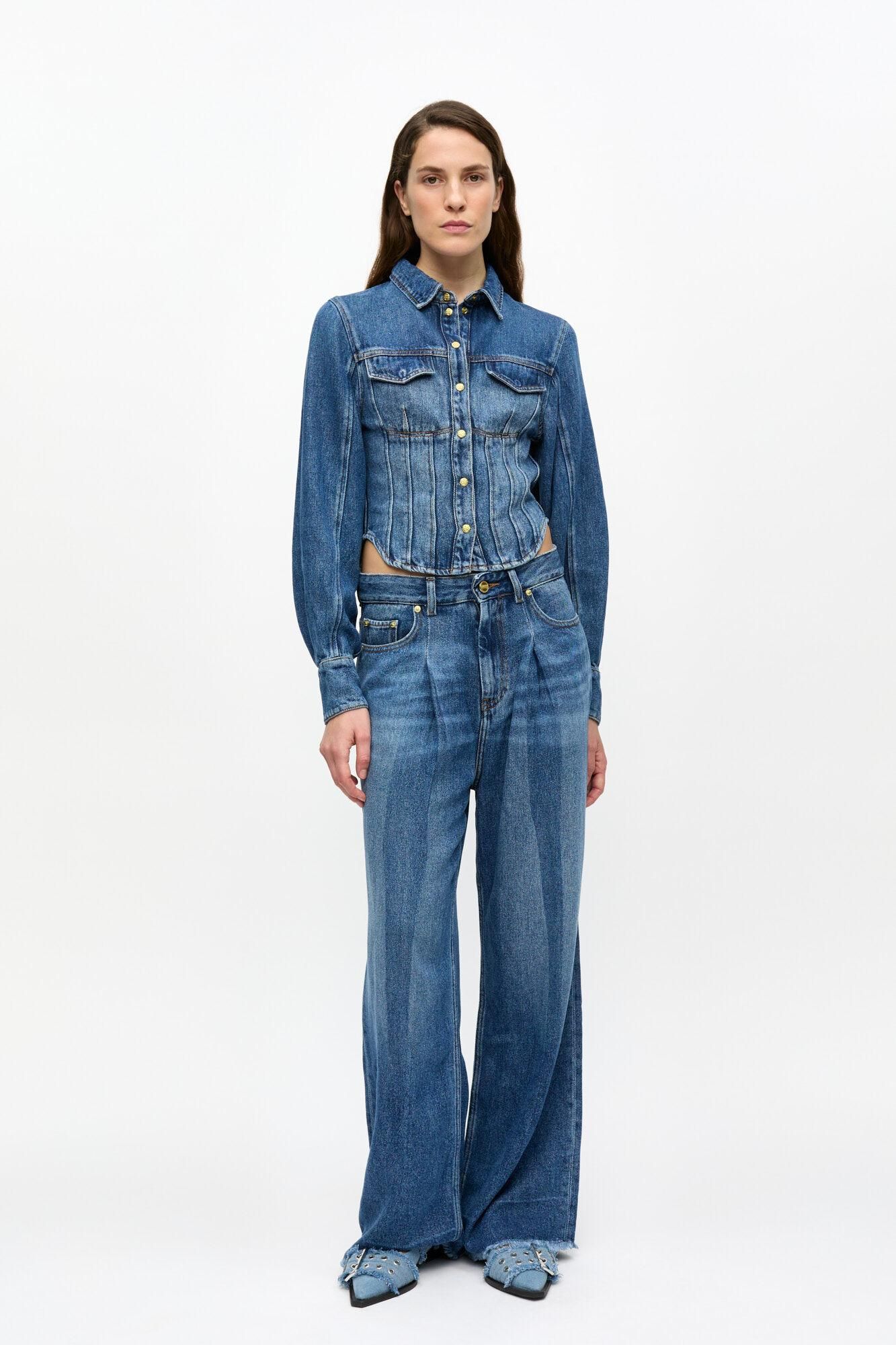 【GANNI】ミッドブルー アンディ ジーンズ Mid Blue Vintage Mid Blue Andi Jeans | GANNI US