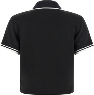Amiri Half-Zip Cotton Blend Polo Shirt - Black