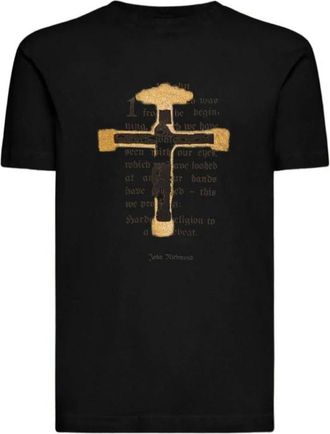 John Richmond Tops, Heren, Zwart, 2Xl, Katoen, Graphic Print T-shirt