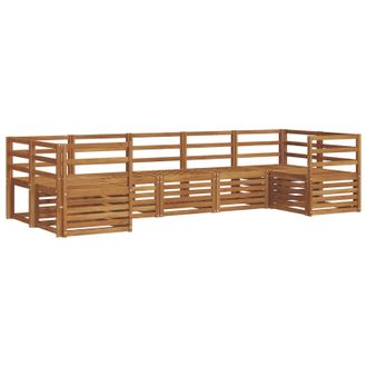 vidaXL Conjunto De Sof&aacute; Seccional 7 Pcs Natural Vidaxl