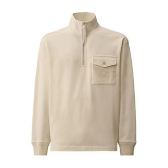 C.P. Company Diagonal Raised Fleece Half Zip Sweatshirt - male - C.P. Company - Zip-throughs - White - XL - Sweatshirts & Hoodies