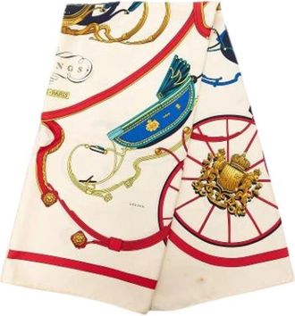 Herm&egrave;s Pre-owned Springs Print Scarf - Dames - Vintage Accessoires - Veelkleurig - ONE Size - Vintage