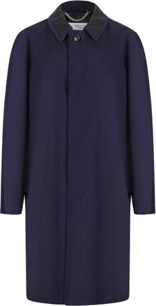 Maison Margiela Enkelrijige wollen jas - Dames - Mantel - Blauw - S - Wol - Jassen