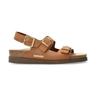 Mephisto Flat Sandalen - Dames - Sandalen - Bruin - 35 EU - Leer - Schoenen
